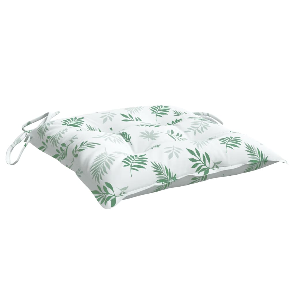 vidaXL Stuhlkissen 6 Stk. Blattmuster 50x50x7 cm Oxford-Gewebe