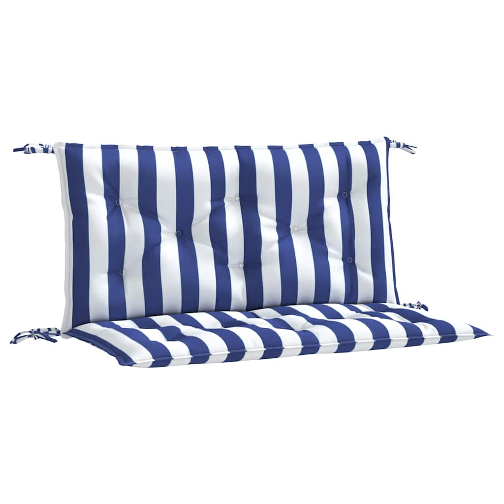 vidaXL Gartenbank-Auflagen 2 Stk. Blau&Weiß Gestreift 100x50x7cm Stoff