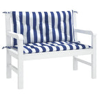 vidaXL Gartenbank-Auflagen 2 Stk. Blau&Weiß Gestreift 100x50x7cm Stoff