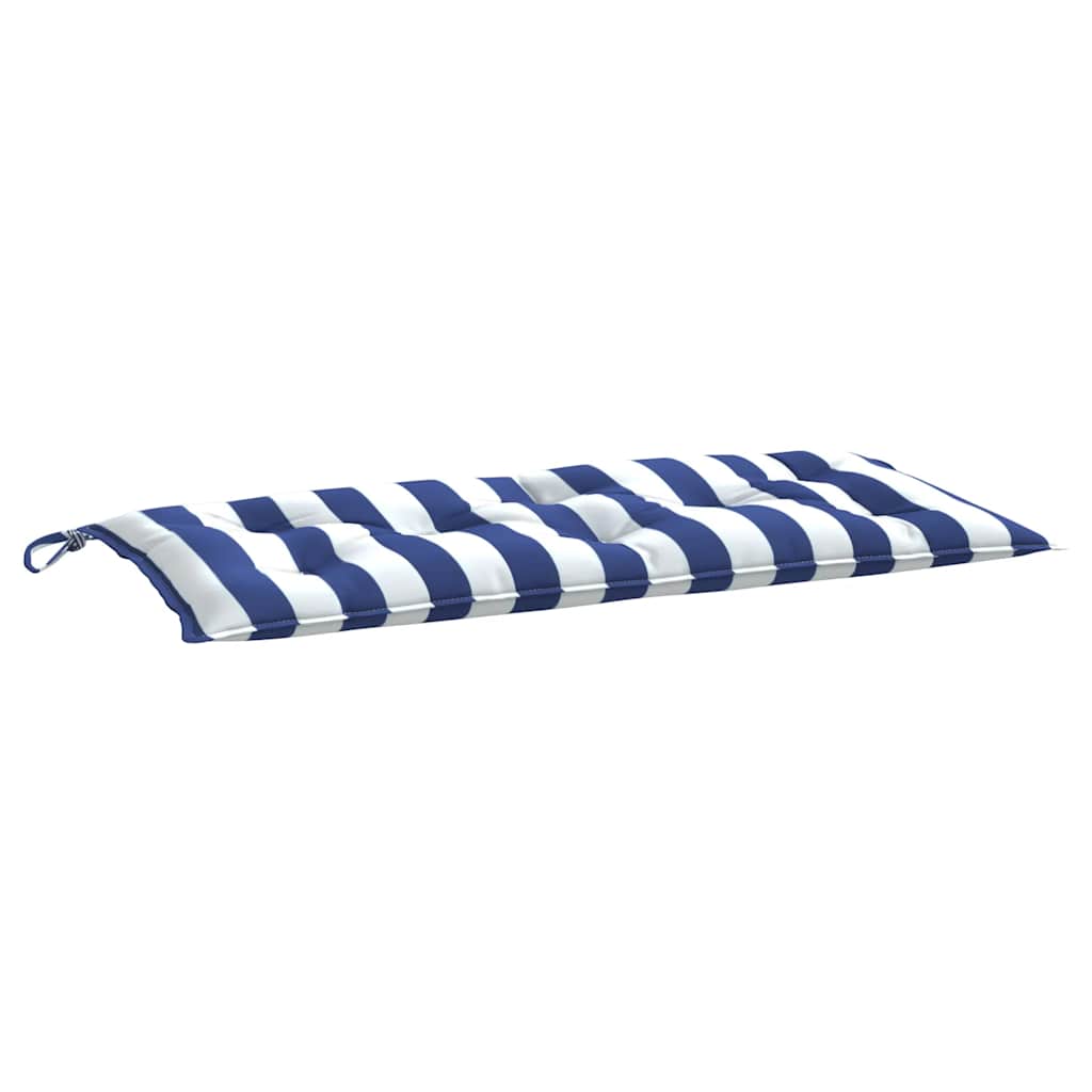 vidaXL Gartenbank-Auflagen 2 Stk. Blau&Weiß Gestreift 100x50x7cm Stoff