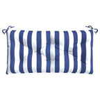 vidaXL Gartenbank-Auflagen 2 Stk. Blau&Weiß Gestreift 100x50x7cm Stoff