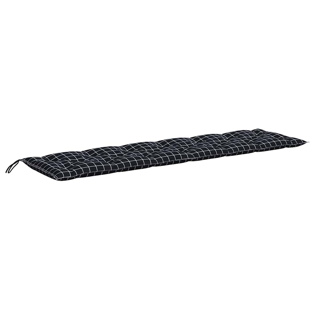 vidaXL Gartenbank-Auflagen 2 Stk. Schwarz Karomuster 150x50x7 cm Stoff