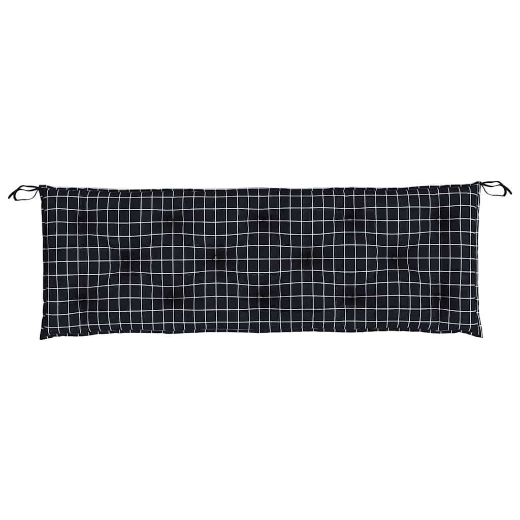 vidaXL Gartenbank-Auflagen 2 Stk. Schwarz Karomuster 150x50x7 cm Stoff
