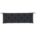 vidaXL Gartenbank-Auflagen 2 Stk. Schwarz Karomuster 150x50x7 cm Stoff