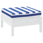 vidaXL Palettenkissen Blau & Weiß Gestreift 60x60x8 cm Oxford-Gewebe