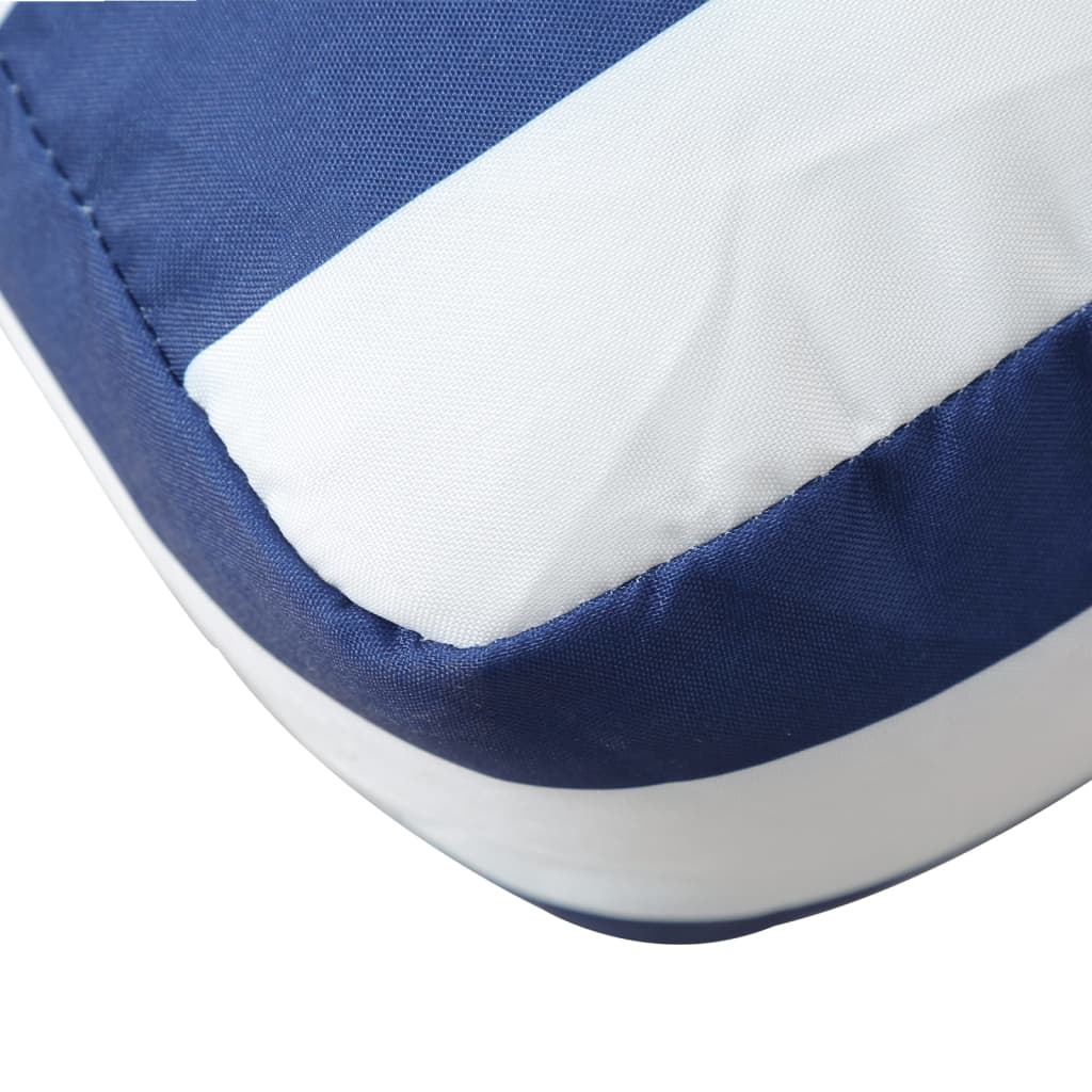vidaXL Palettenkissen Blau & Weiß Gestreift 60x60x8 cm Oxford-Gewebe