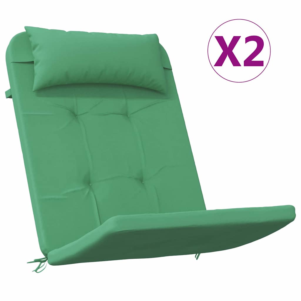 vidaXL Stuhlkissen Uni 2 pcs Grün 58 x 77 x 4,5 cm Oxford-Stoff