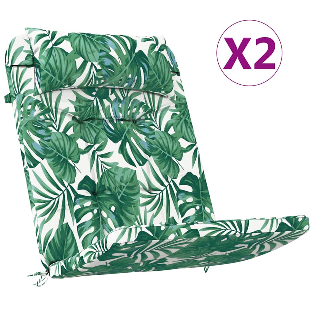 vidaXL Stuhlkissen 2 pcs Blattmuster 58 x 77 x 4,5 cm Oxford-Stoff
