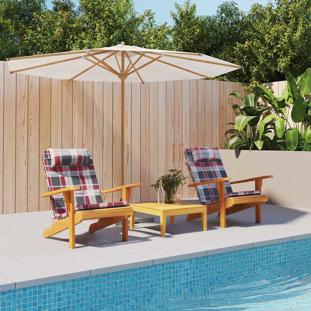 vidaXL Stuhlkissen 2 pcs Rotkariert 58 x 77 x 4,5 cm Oxford-Stoff