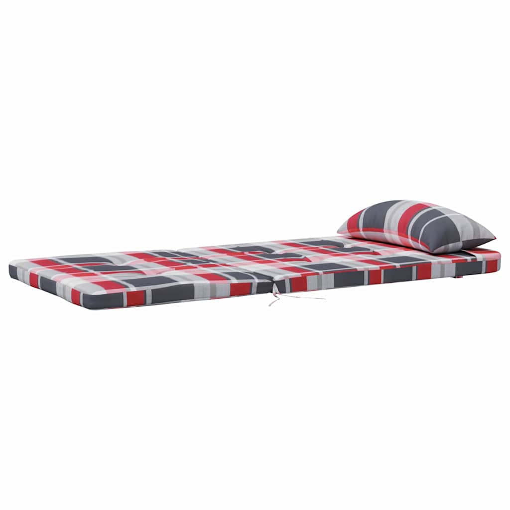 vidaXL Stuhlkissen 2 pcs Rotkariert 58 x 77 x 4,5 cm Oxford-Stoff