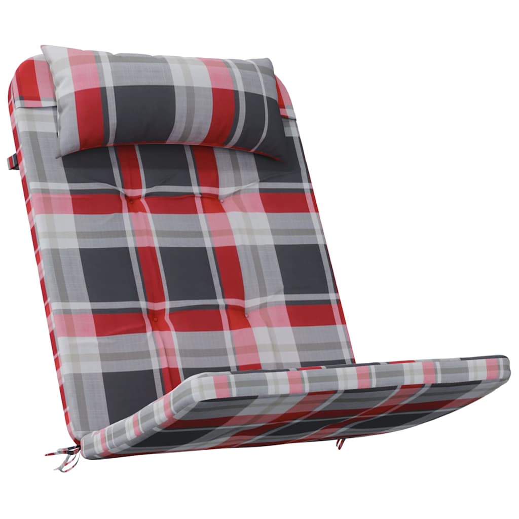 vidaXL Stuhlkissen 2 pcs Rotkariert 58 x 77 x 4,5 cm Oxford-Stoff