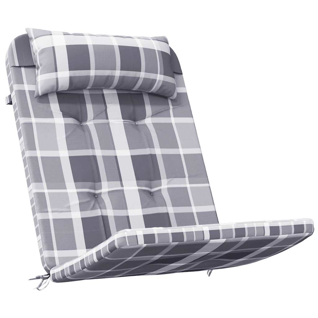vidaXL Adirondack-Auflagen 2 Stk. Grau Karomuster Oxford-Gewebe