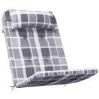 vidaXL Adirondack-Auflagen 2 Stk. Grau Karomuster Oxford-Gewebe