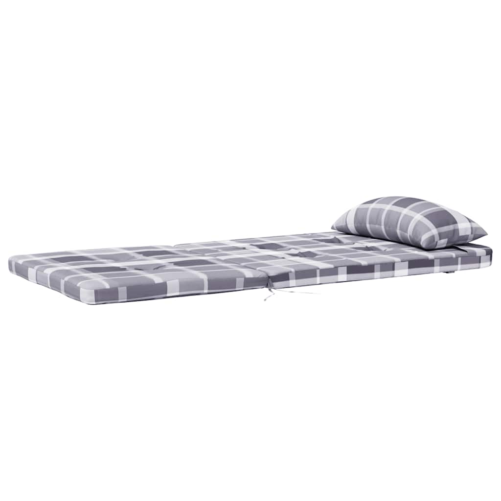 vidaXL Adirondack-Auflagen 2 Stk. Grau Karomuster Oxford-Gewebe