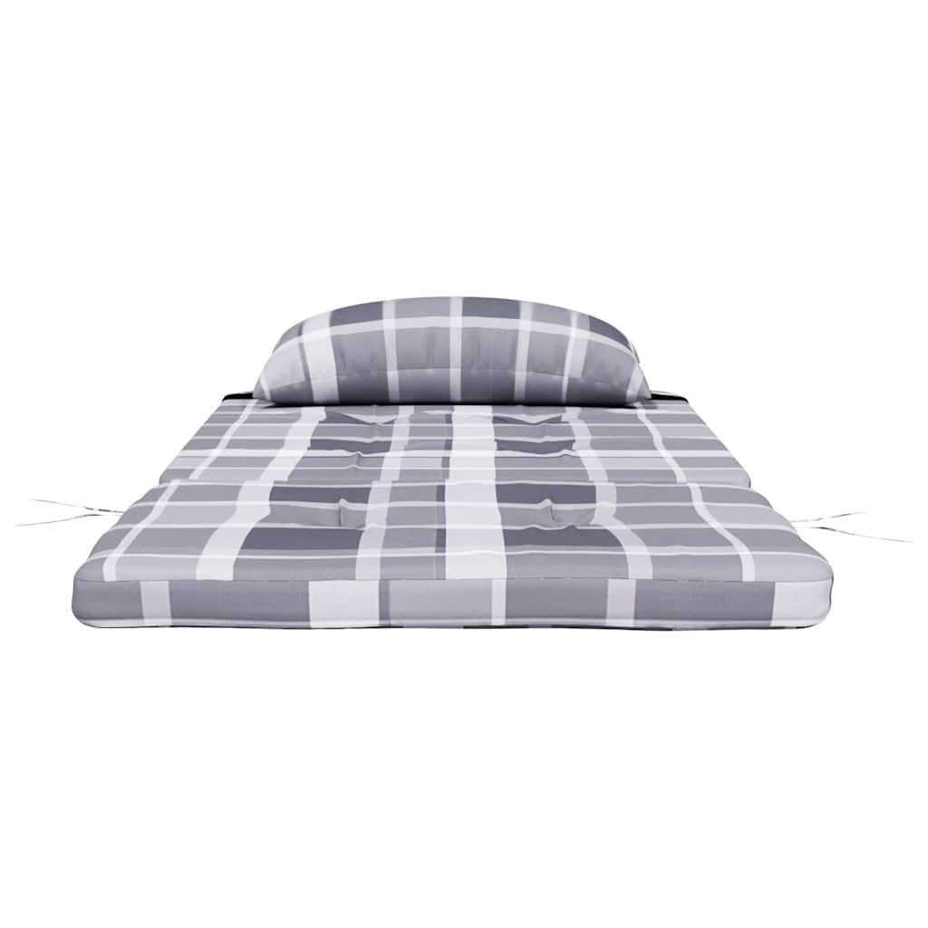 vidaXL Adirondack-Auflagen 2 Stk. Grau Karomuster Oxford-Gewebe