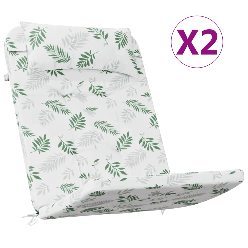 vidaXL Adirondack-Auflagen 2 Stk. Blattmuster Oxford-Gewebe