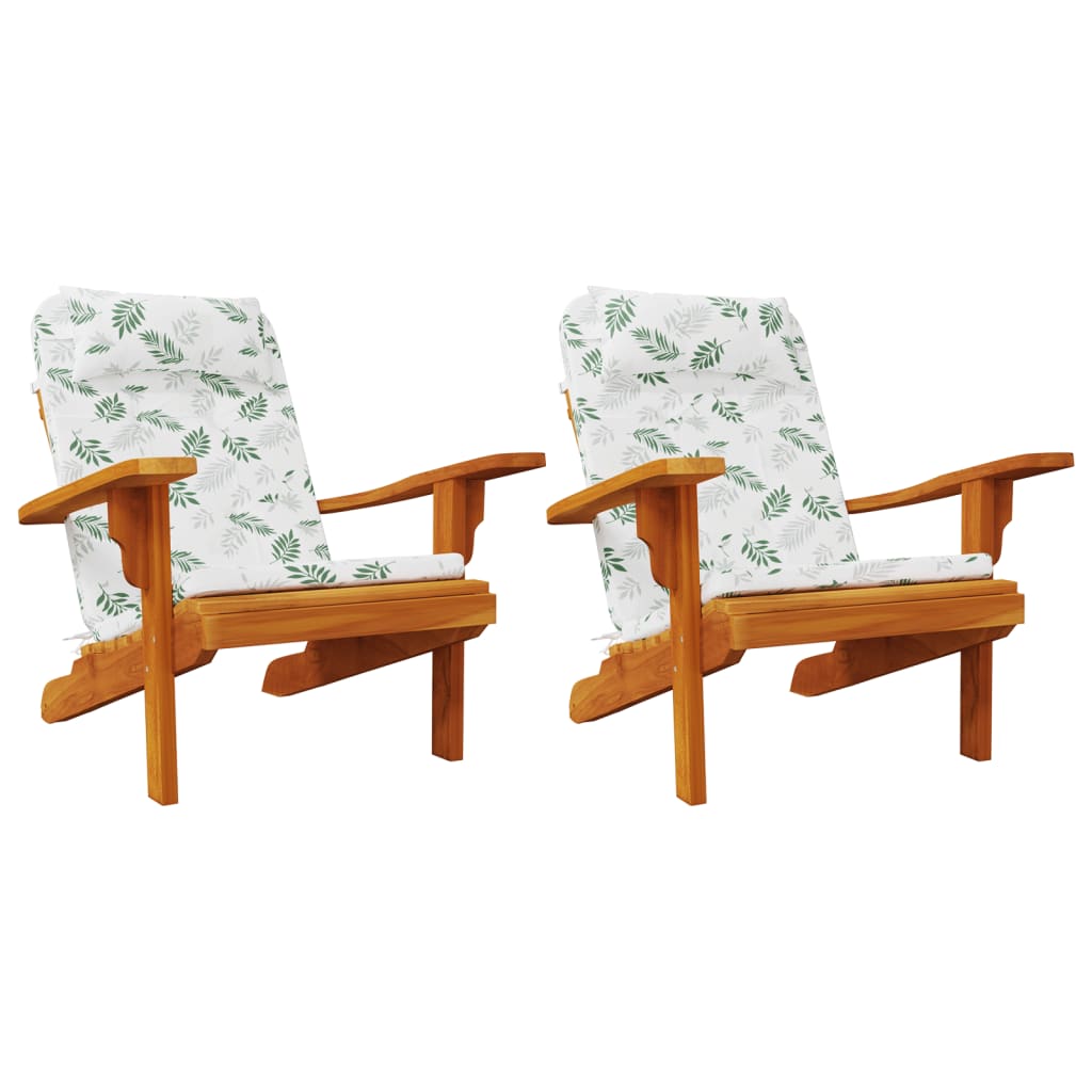 vidaXL Adirondack-Auflagen 2 Stk. Blattmuster Oxford-Gewebe
