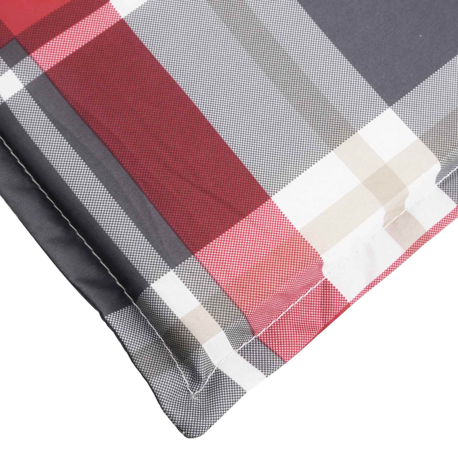 vidaXL Sonnen-Lounger Kissen Rot und Grau 180 x 60 x 4 cm Oxford-Stoff