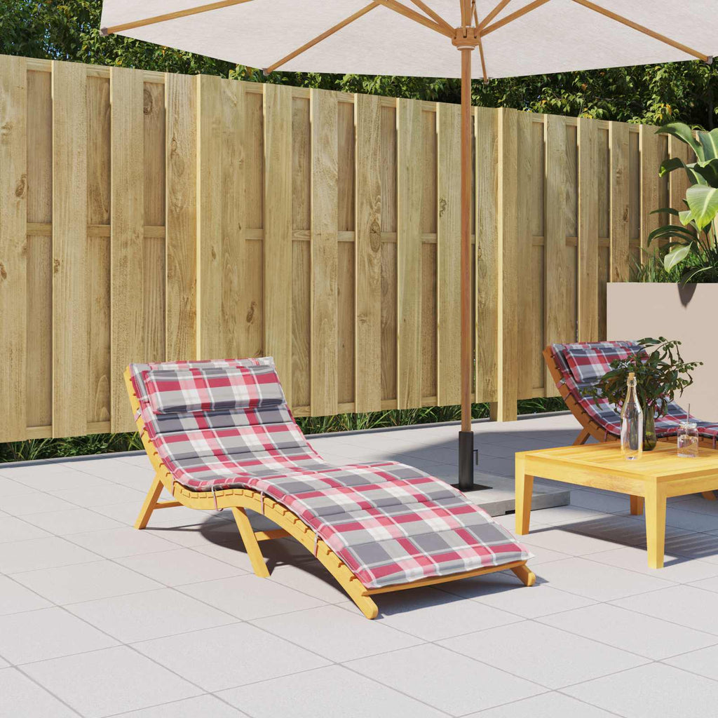 vidaXL Sonnen-Lounger Kissen Rot und Grau 180 x 60 x 4 cm Oxford-Stoff