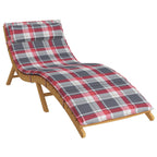 vidaXL Sonnen-Lounger Kissen Rot und Grau 180 x 60 x 4 cm Oxford-Stoff