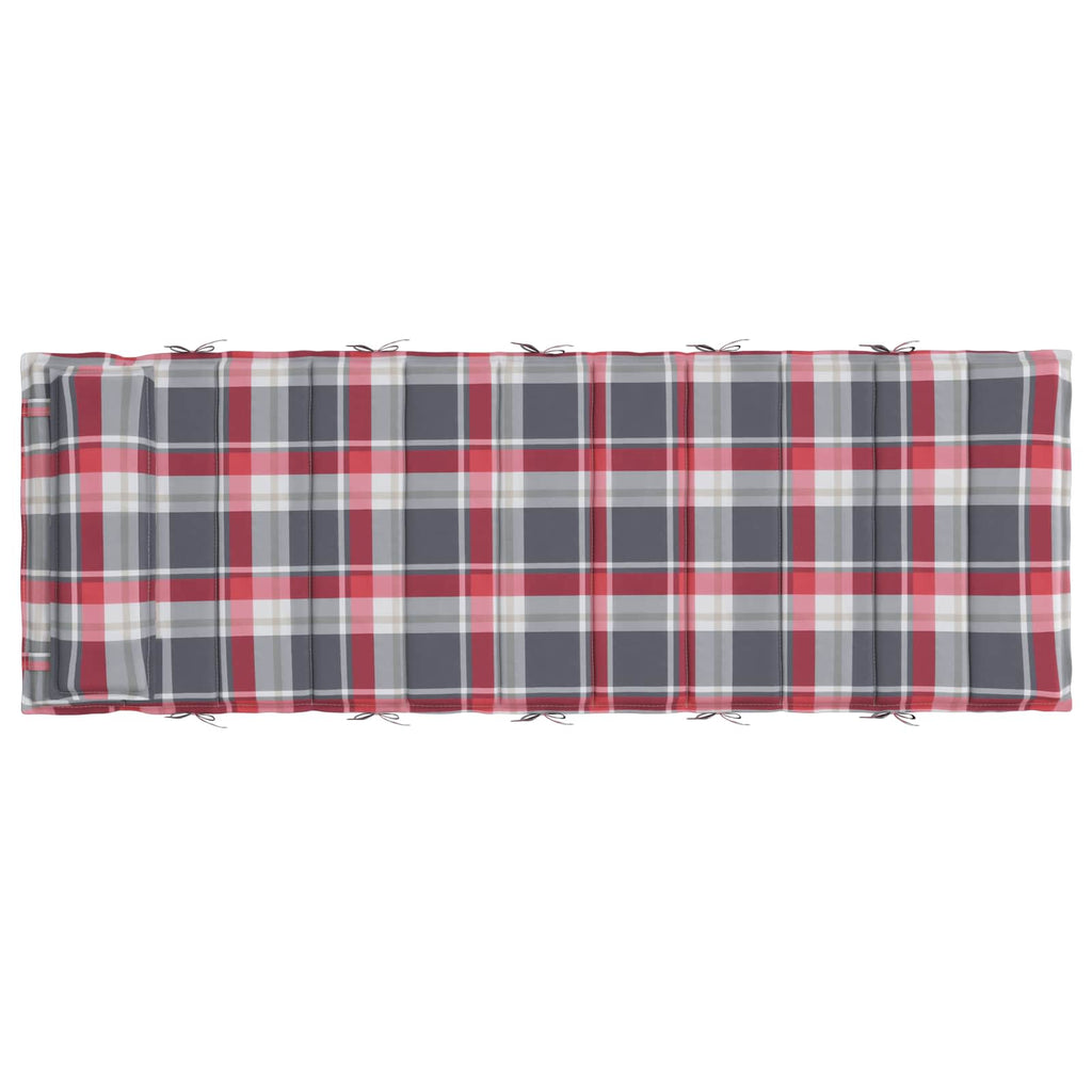 vidaXL Sonnen-Lounger Kissen Rot und Grau 180 x 60 x 4 cm Oxford-Stoff