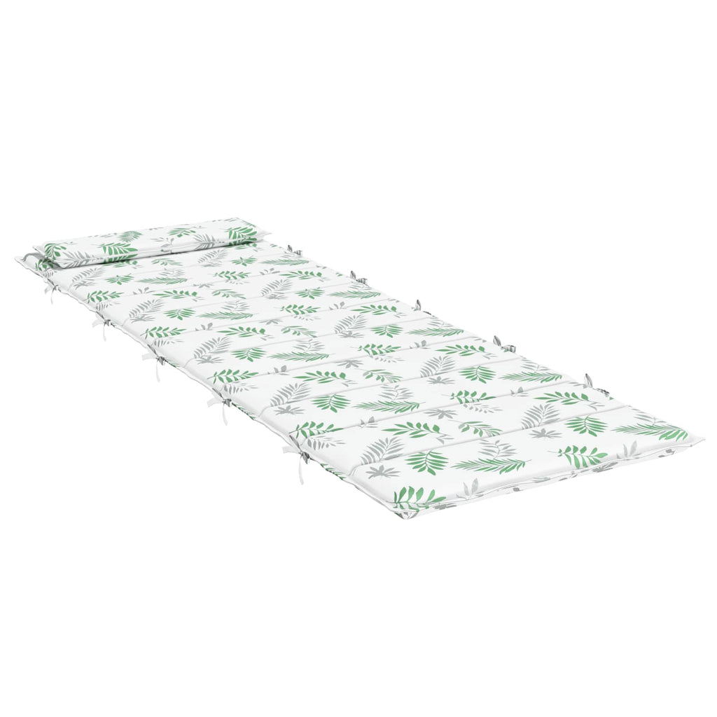 vidaXL Sonnen-Lounger Kissen Weiß und Grün 180 x 60 x 4 cm