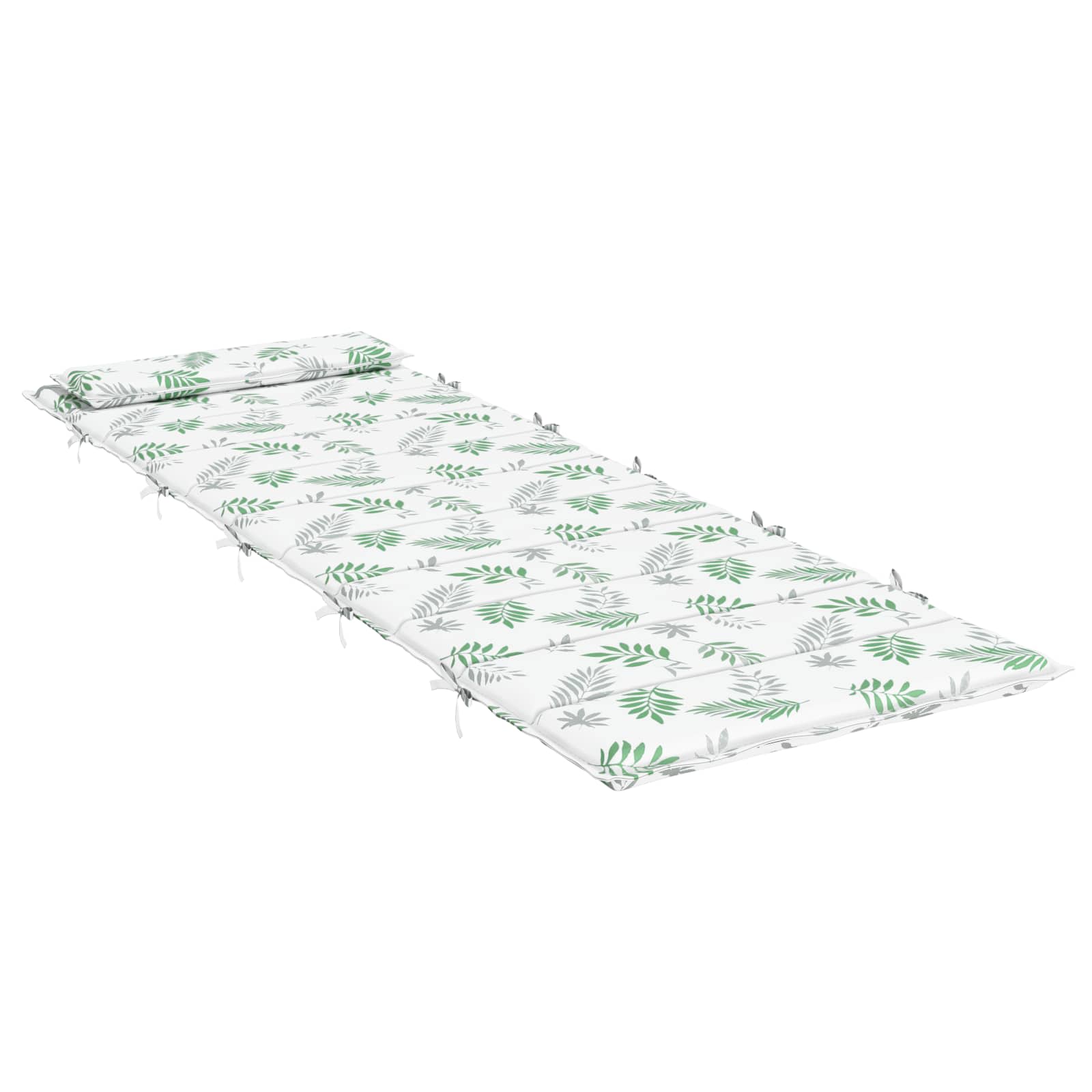 vidaXL Sonnen-Lounger Kissen Weiß und Grün 180 x 60 x 4 cm