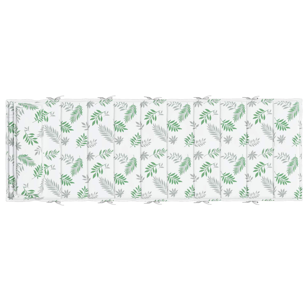 vidaXL Sonnen-Lounger Kissen Weiß und Grün 180 x 60 x 4 cm