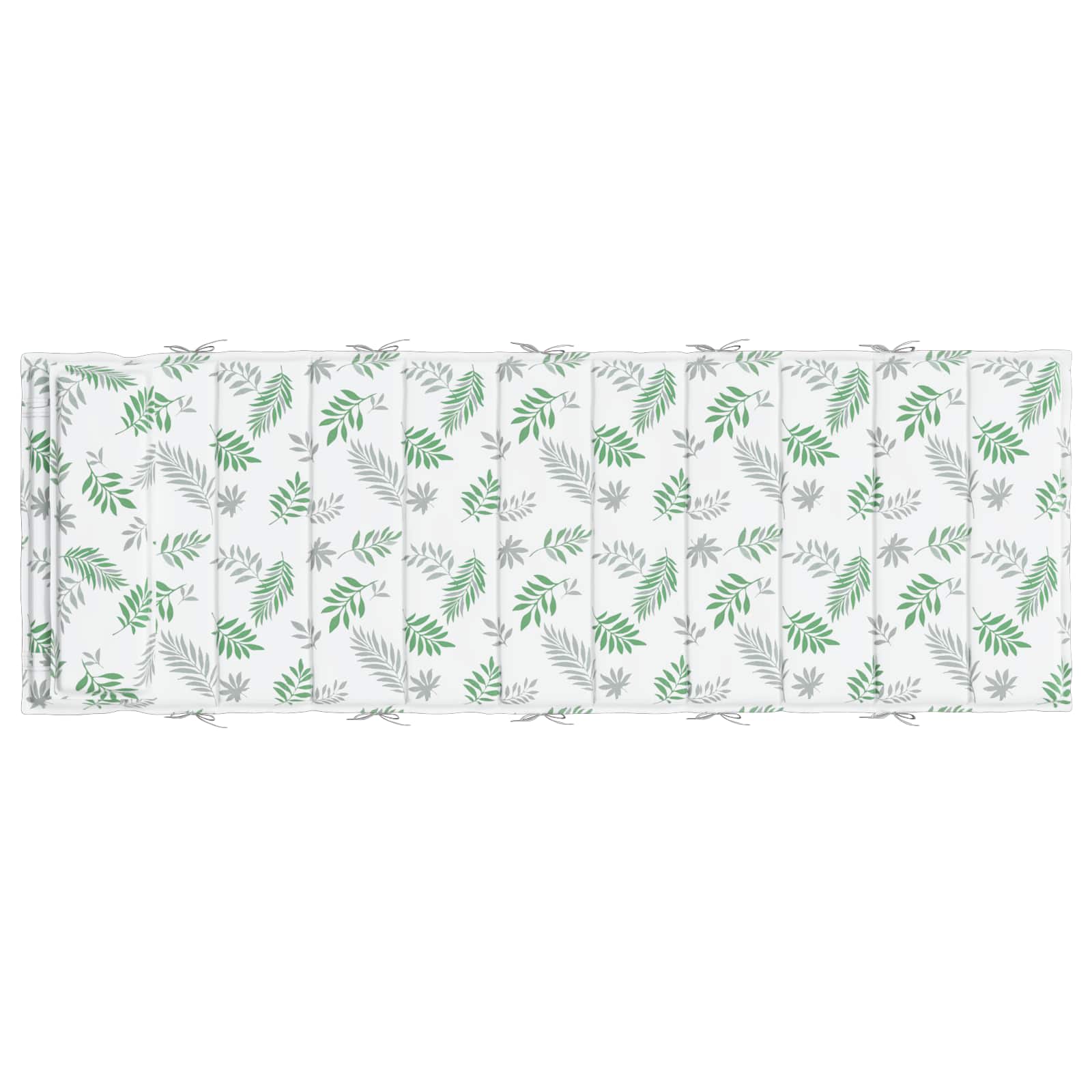 vidaXL Sonnen-Lounger Kissen Weiß und Grün 180 x 60 x 4 cm