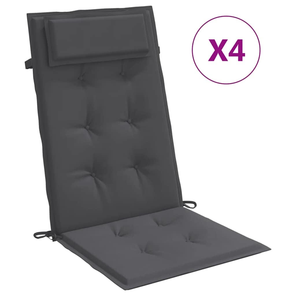 vidaXL Hochlehner-Auflagen 4 Stk. Anthrazit Oxford-Gewebe