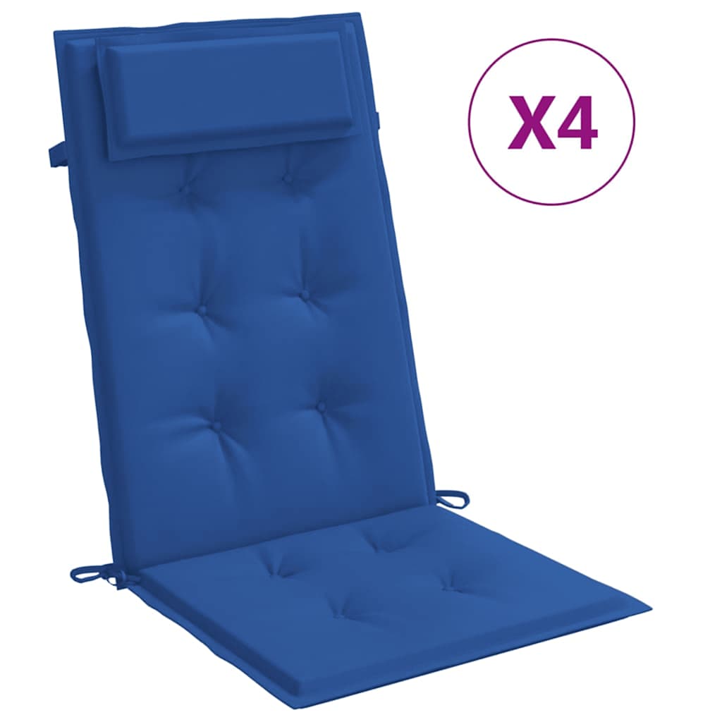 vidaXL Hochlehner-Auflagen 4 Stk. Königsblau Oxford-Gewebe