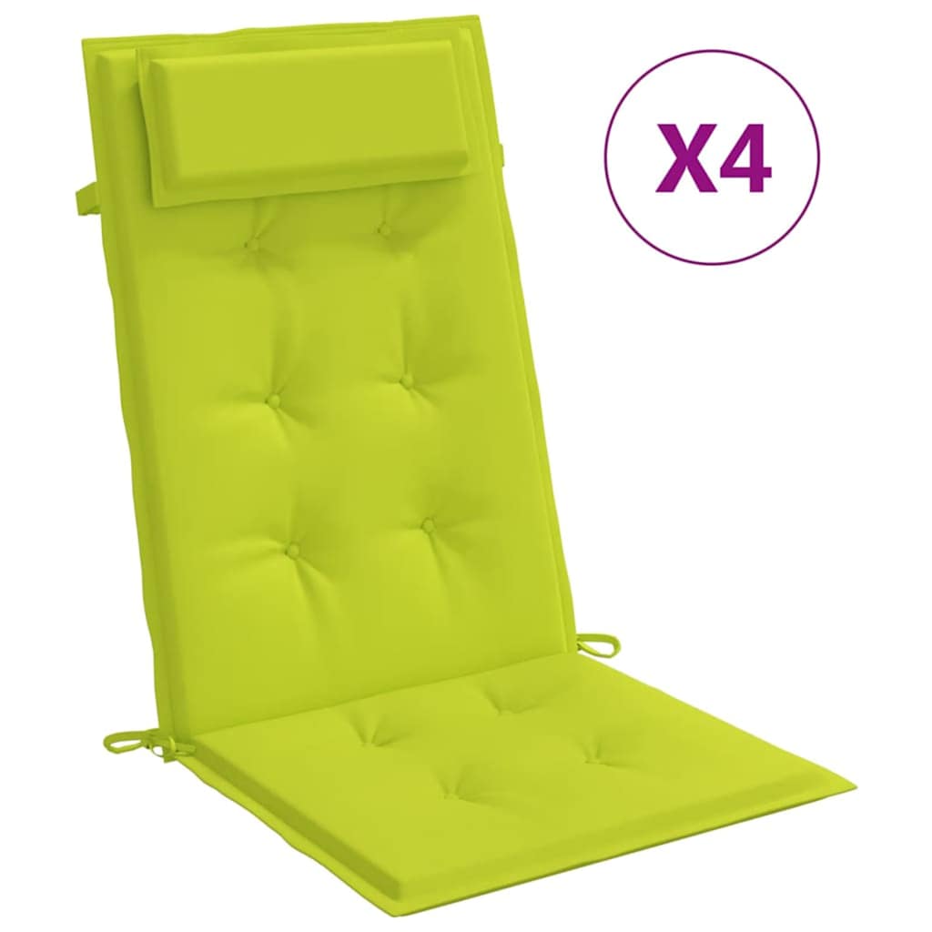 vidaXL Hochlehner-Auflagen 4 Stk. Knallgrün Oxford-Gewebe