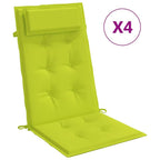vidaXL Hochlehner-Auflagen 4 Stk. Knallgrün Oxford-Gewebe