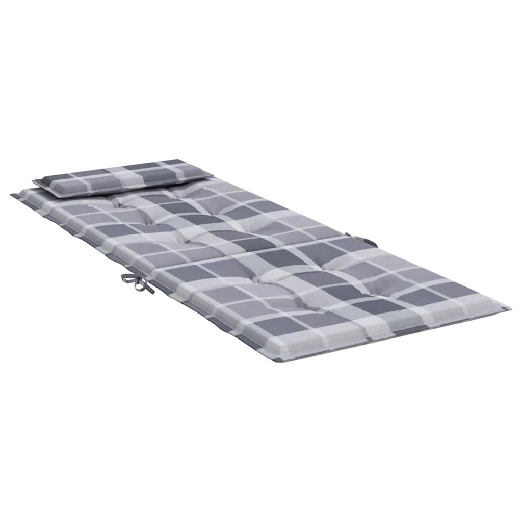 vidaXL Hochlehner-Auflagen 6 Stk. Grau Karomuster Oxford-Gewebe