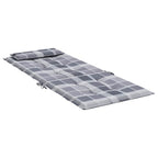 vidaXL Hochlehner-Auflagen 6 Stk. Grau Karomuster Oxford-Gewebe