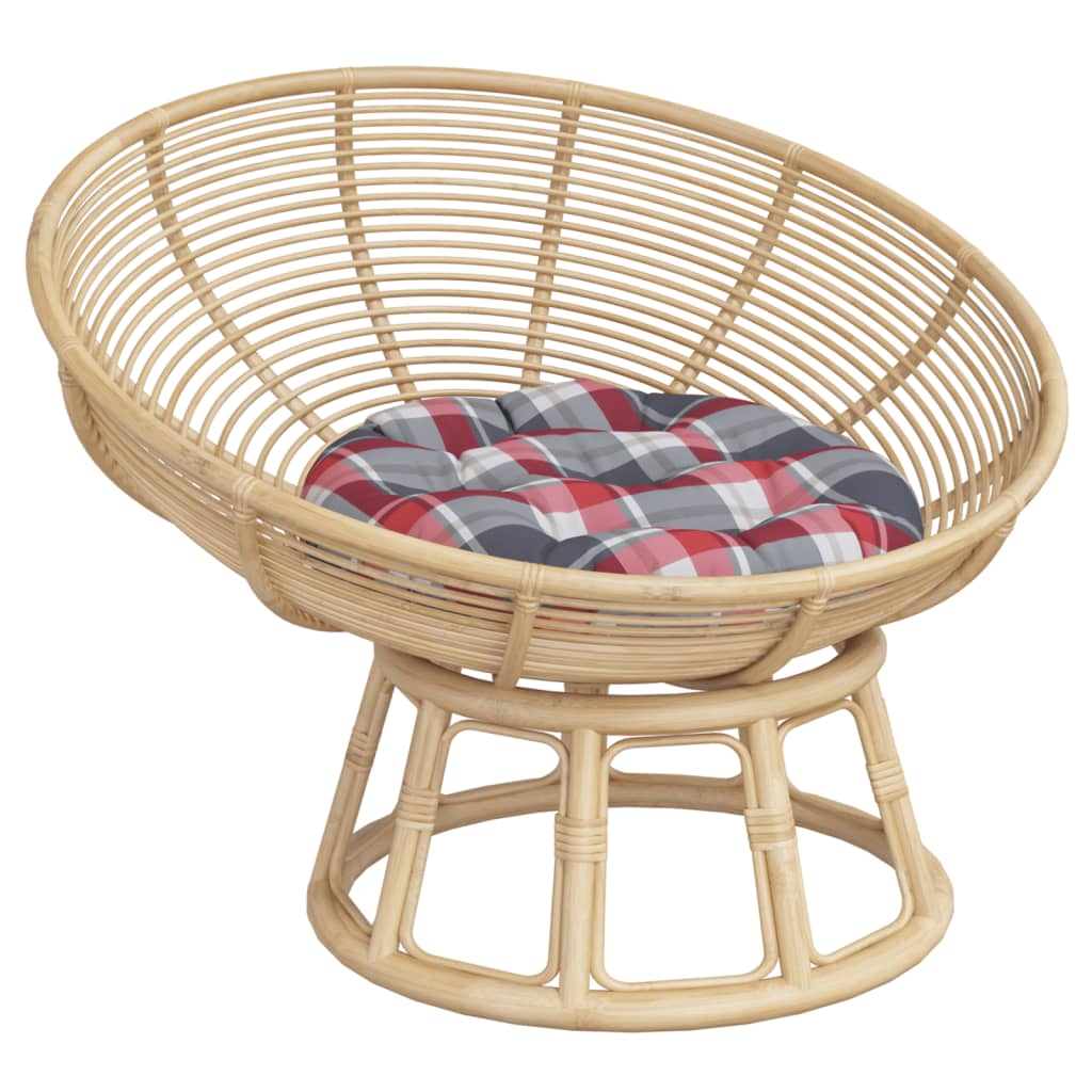 vidaXL Kissen Rund Rot Karomuster Ø 60x11 cm Oxford-Gewebe