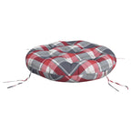 vidaXL Kissen Rund Rot Karomuster Ø 60x11 cm Oxford-Gewebe