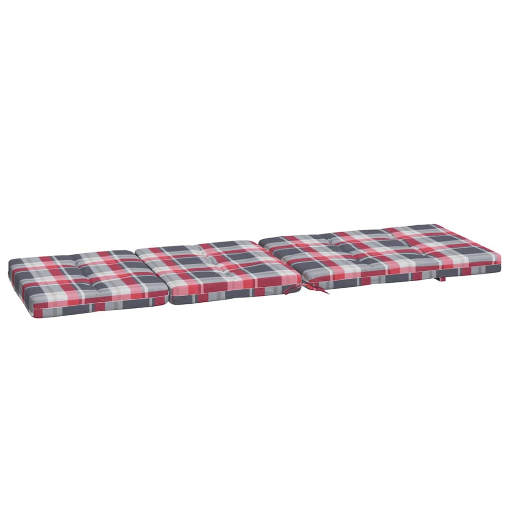 vidaXL Liegestuhl-Auflagen 2 Stk. Rot Karomuster Oxford-Gewebe