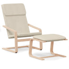 vidaXL Relaxsessel mit Hocker Creme Stoff