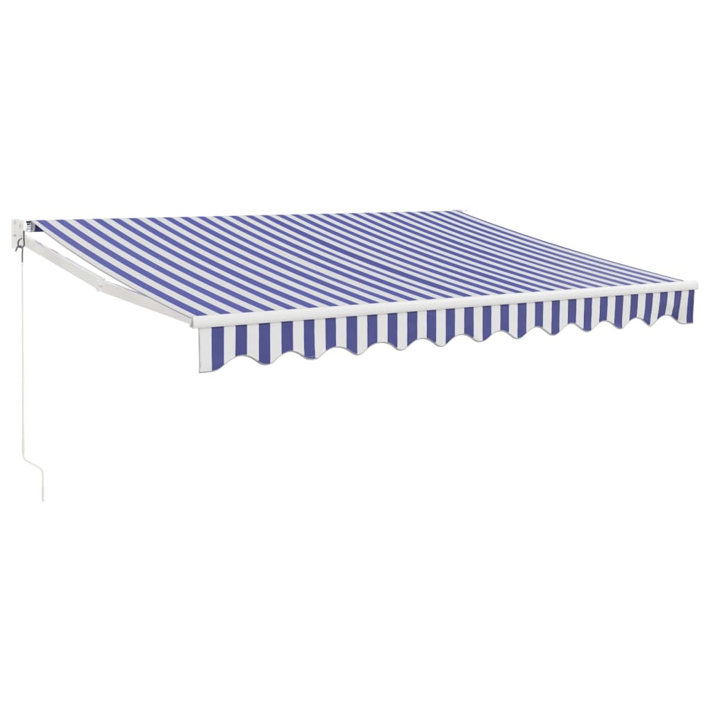 vidaXL Markise Einziehbar Blau und Weiß 3x2,5 m Stoff und Aluminium