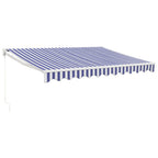 vidaXL Markise Einziehbar Blau und Weiß 3x2,5 m Stoff und Aluminium