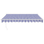vidaXL Markise Einziehbar Blau und Weiß 3x2,5 m Stoff und Aluminium