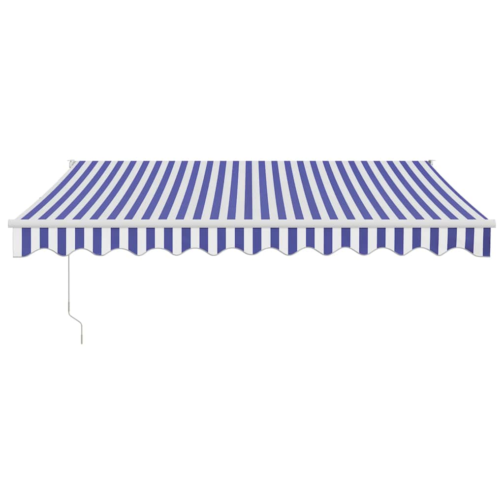 vidaXL Markise Einziehbar Blau und Weiß 3x2,5 m Stoff und Aluminium