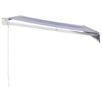 vidaXL Markise Einziehbar Blau und Weiß 3x2,5 m Stoff und Aluminium