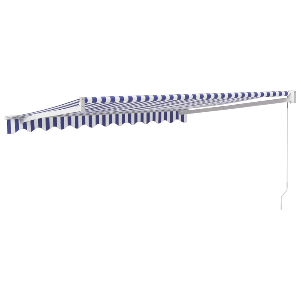 vidaXL Markise Einziehbar Blau und Weiß 3x2,5 m Stoff und Aluminium