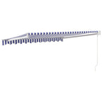 vidaXL Markise Einziehbar Blau und Weiß 3x2,5 m Stoff und Aluminium