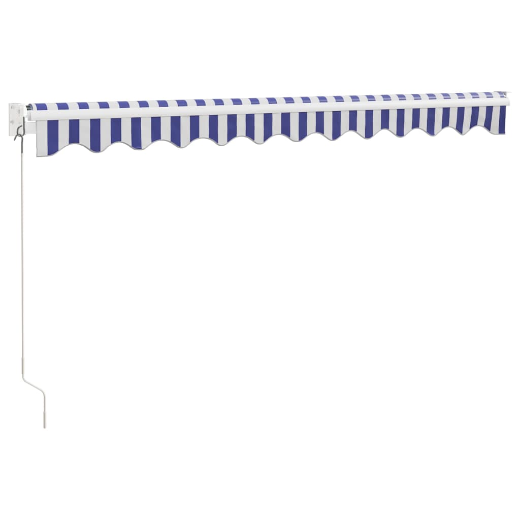 vidaXL Markise Einziehbar Blau und Weiß 3x2,5 m Stoff und Aluminium