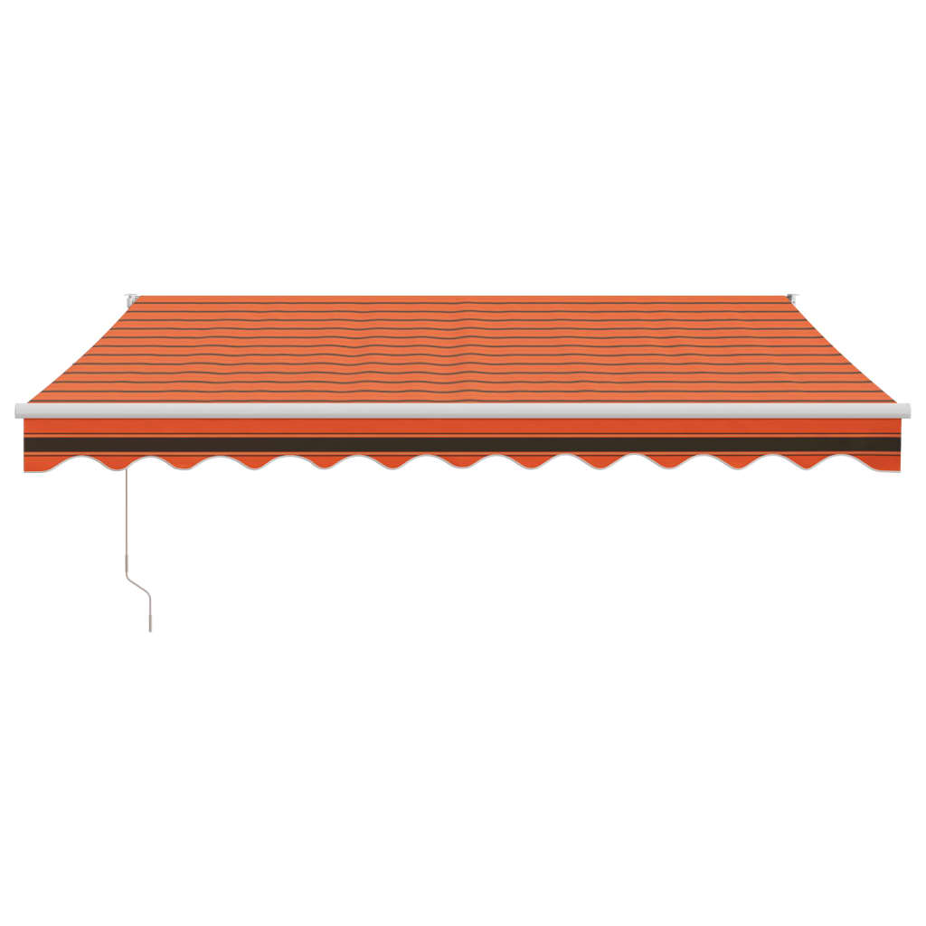 vidaXL Markise Einziehbar Orange und Braun 3,5x2,5 m Stoff & Aluminium