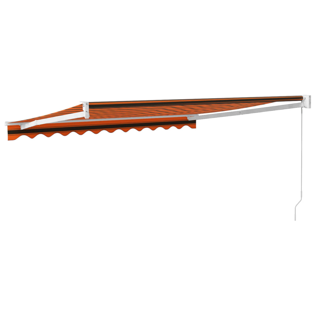 vidaXL Markise Einziehbar Orange und Braun 3,5x2,5 m Stoff & Aluminium