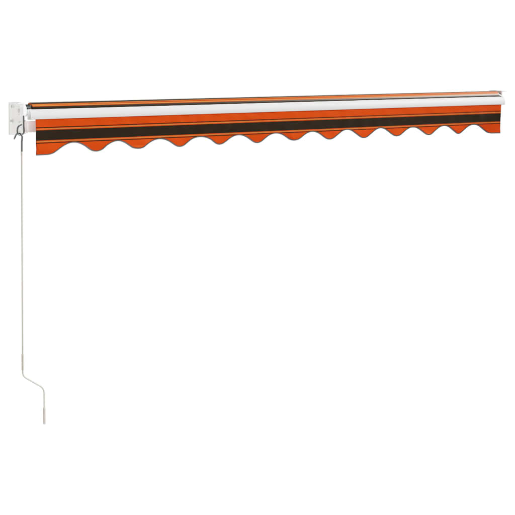 vidaXL Markise Einziehbar Orange und Braun 3,5x2,5 m Stoff & Aluminium